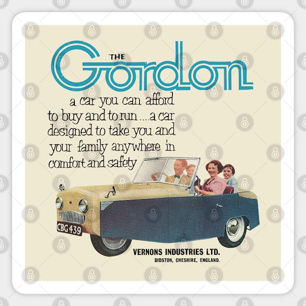 GORDON THREE WHEELER - advert Sticker by Throwback Motors